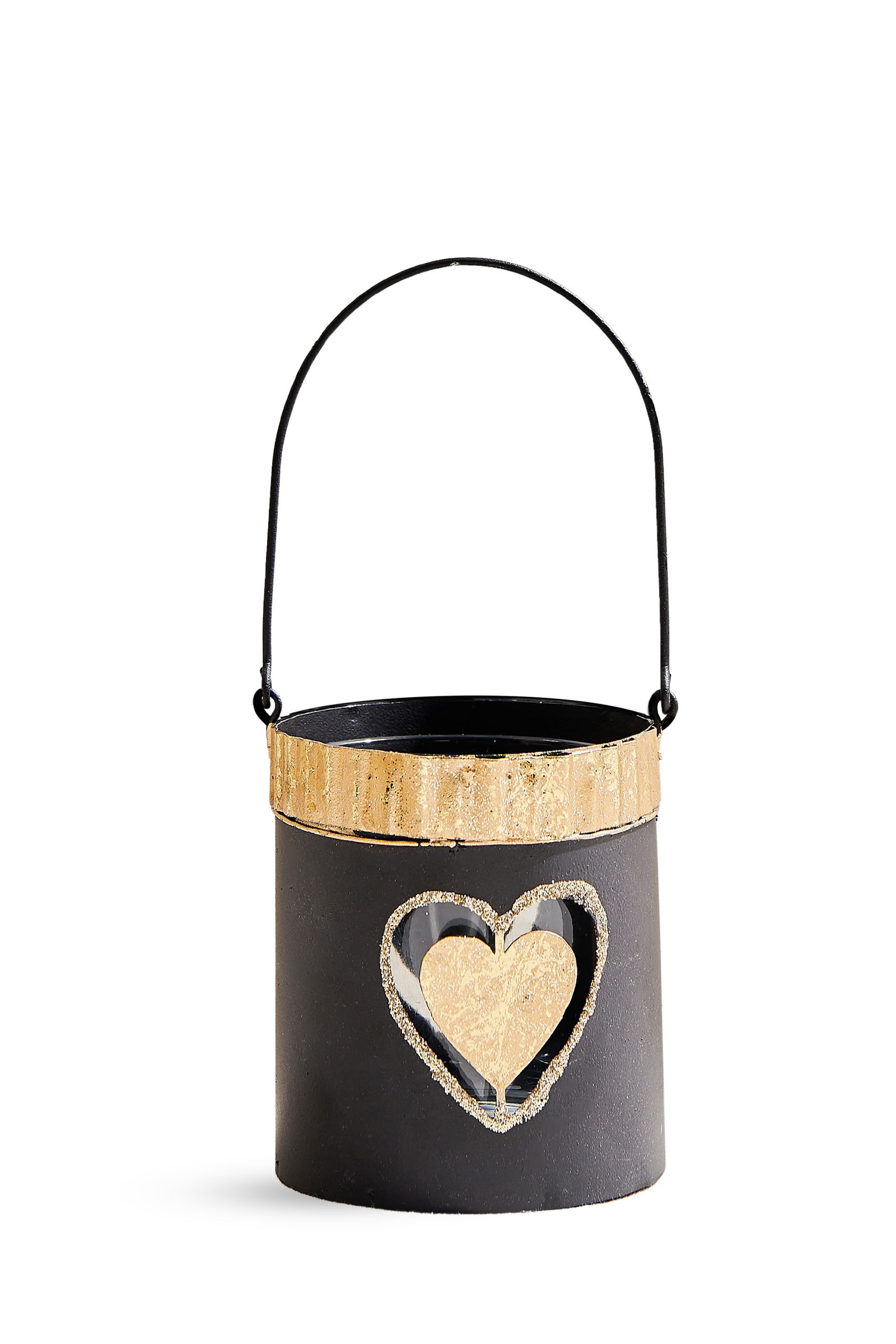 Kalp Askılı Tealight Mumluk Siyah