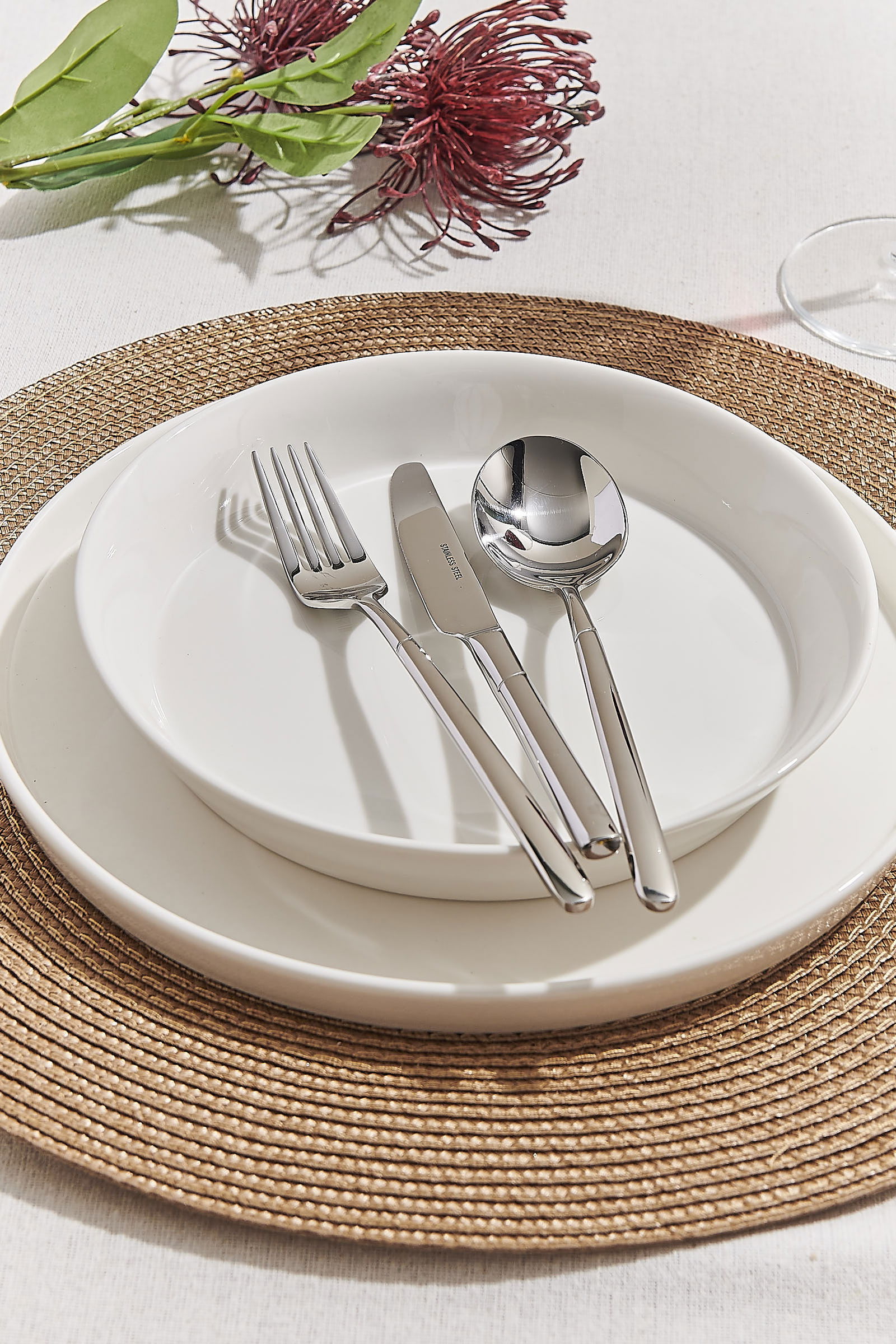 Solid Porselen Yemek Tabağı Beyaz