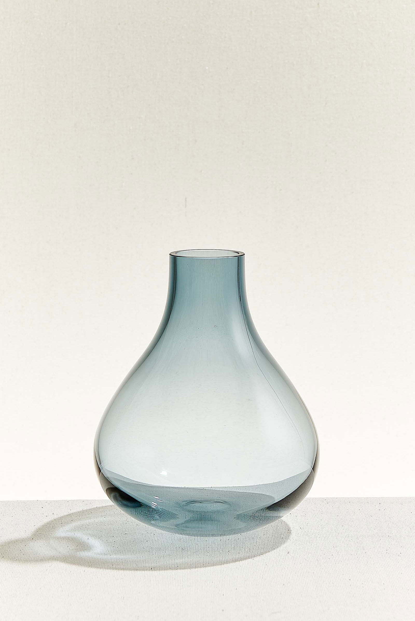 Bulb Vazo 22 cm Çelik Mavi