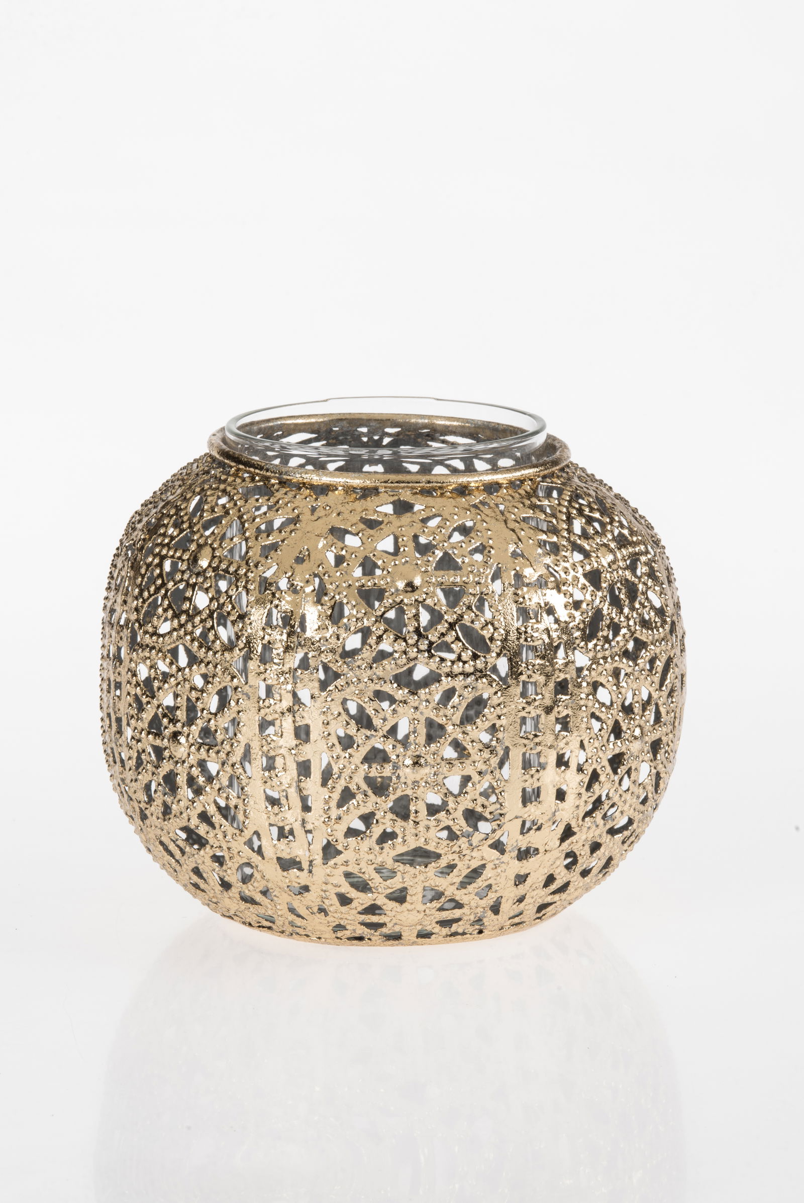 Ajur Metal Tealight Mumluk S Gold