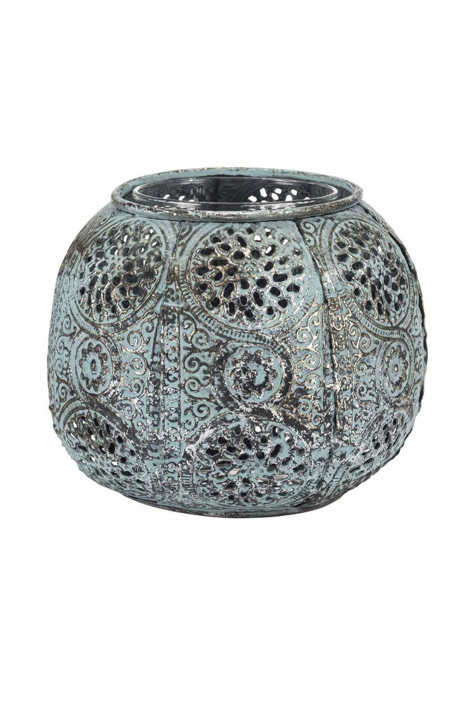 Ajur Metal Tealight Mumluk S Turkuaz