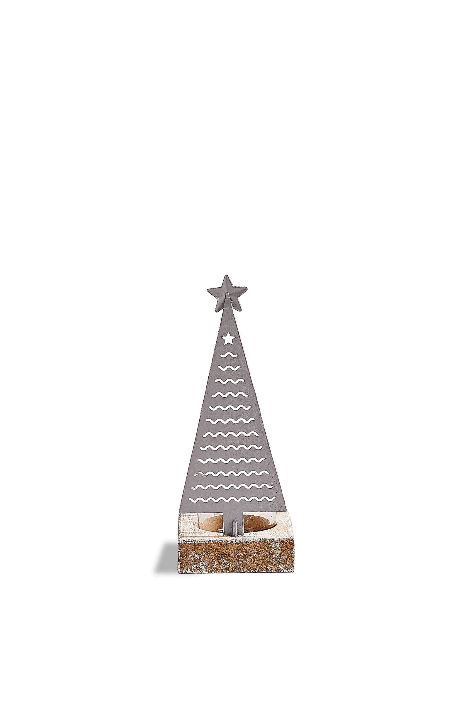 Yılbaşı Ağacı Tealight Mumluk Gri