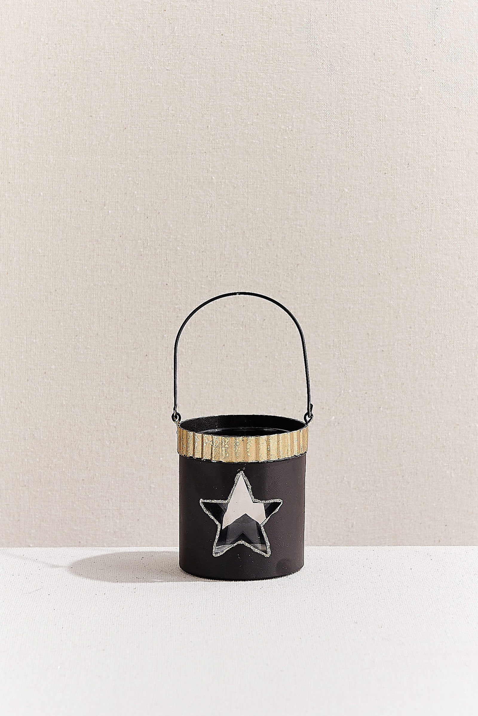 Yıldız Askılı Tealight Mumluk Siyah