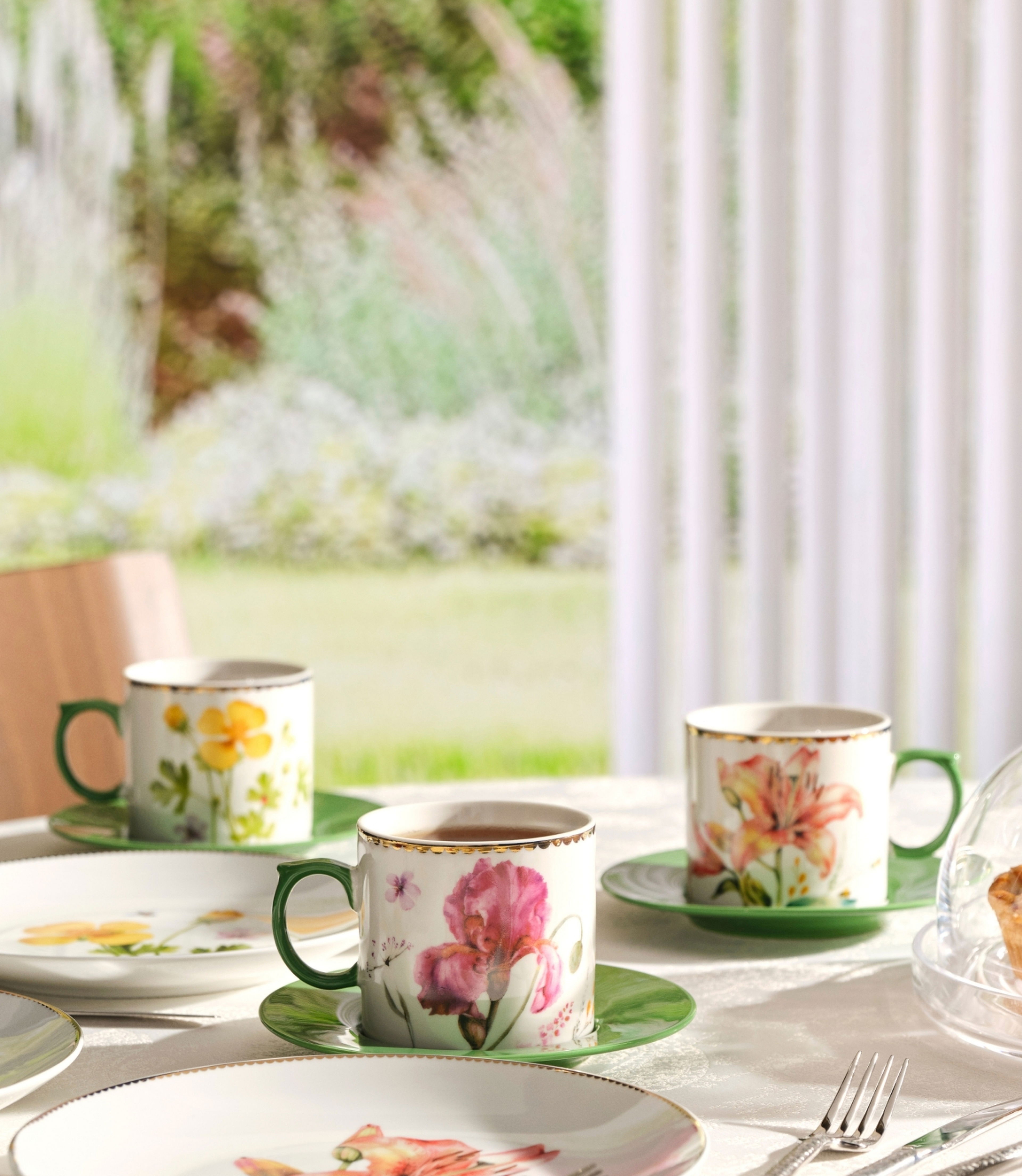 FLora Porselen Çay Fincanı Sarı
